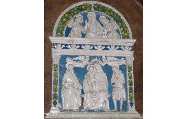 Madonna col Bambino e due Santi con Dio benedicente e due angeli
